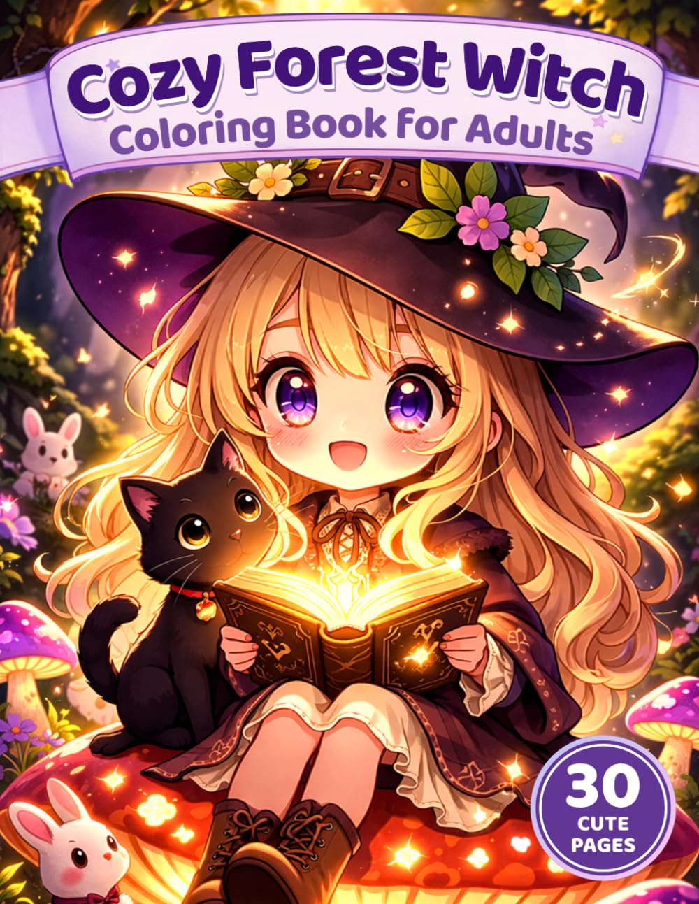 Cozy Forest Witch Coloring Book for Adults: Cute and Magical Woodland Designs for Stress Relief