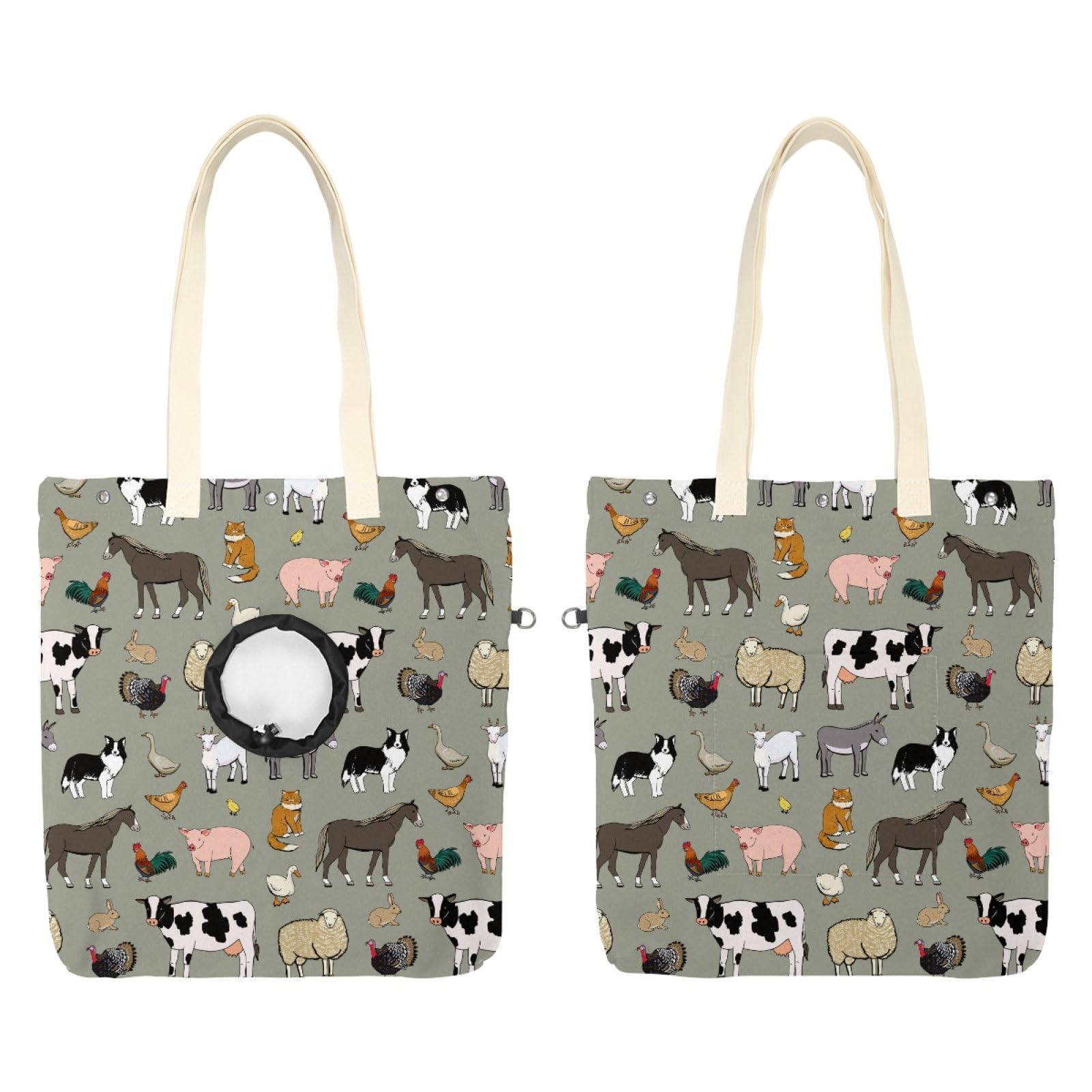 Sac à bandoulière en toile pour animaux stressés en transport