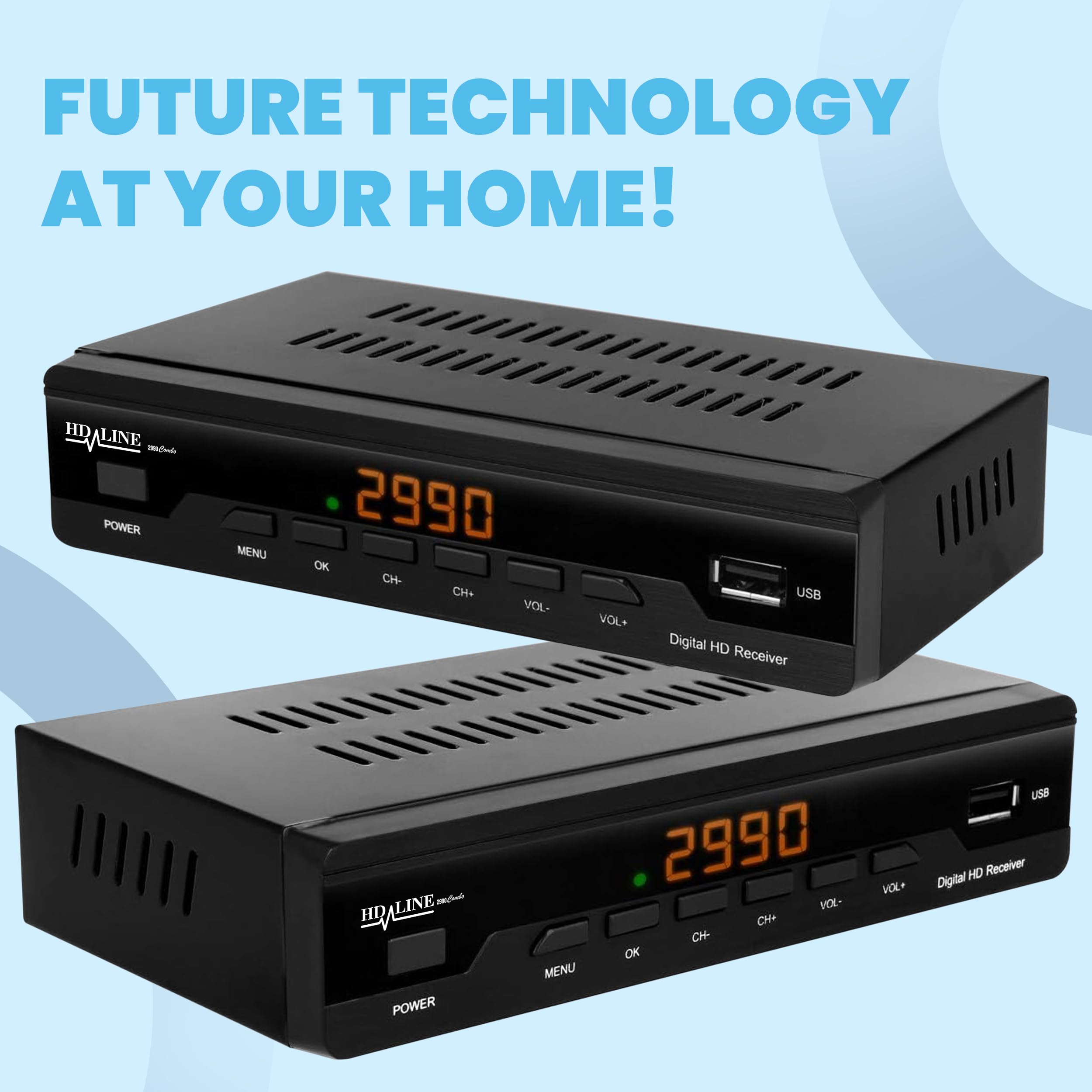 Hd-line EC 2990 Décodeur TNT - Full HD 1080p - DVBT-2 - Tuner TNT - Decodeur TV (HDTV,SCART,USB) HD pour TV