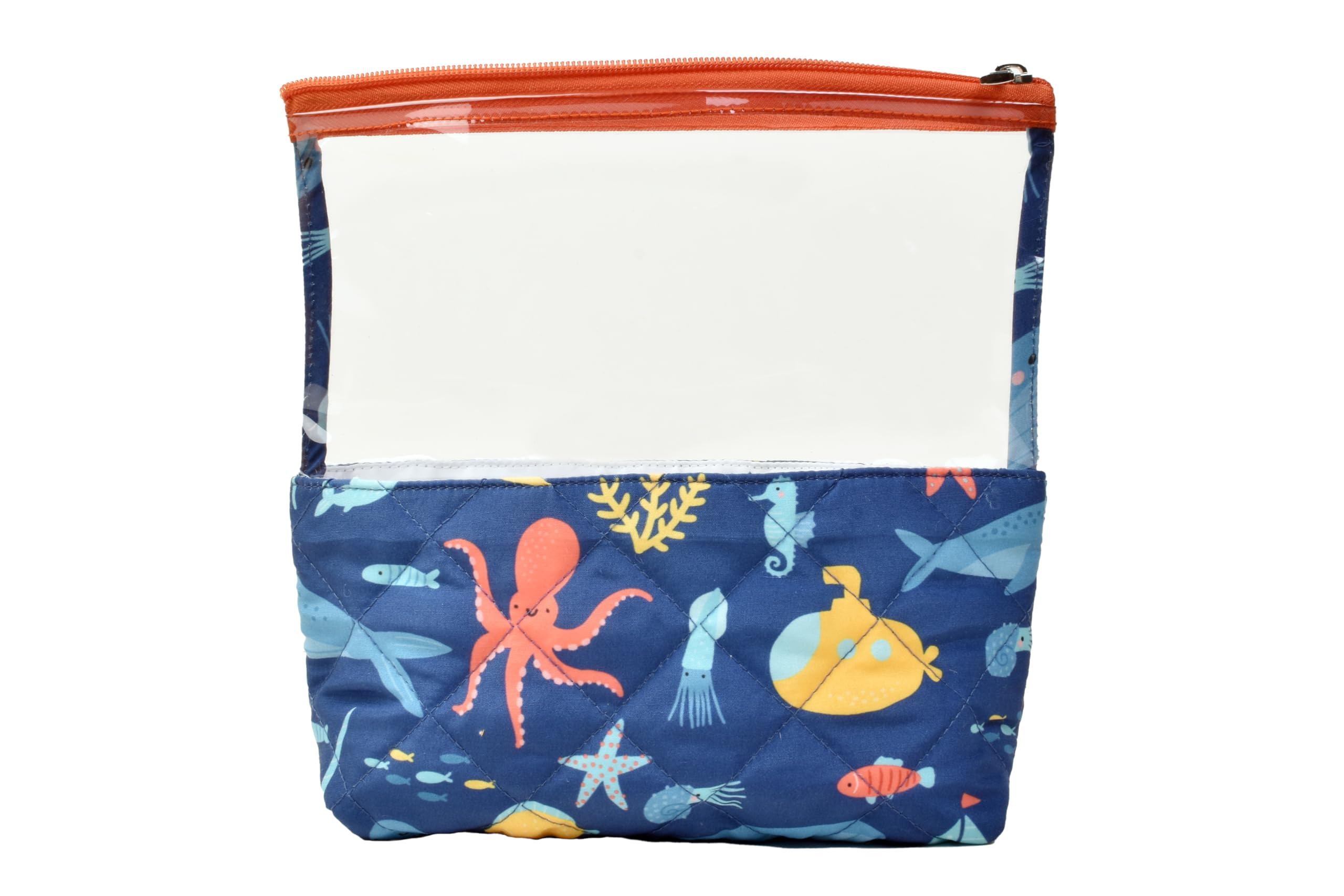 Playful Plunge Clear Zip Organizer – Under The Sea Print, 9x8.5 Inches, Premium 100% Polyester, Transparent Front for Easy Identification (Under The Sea)-image-48