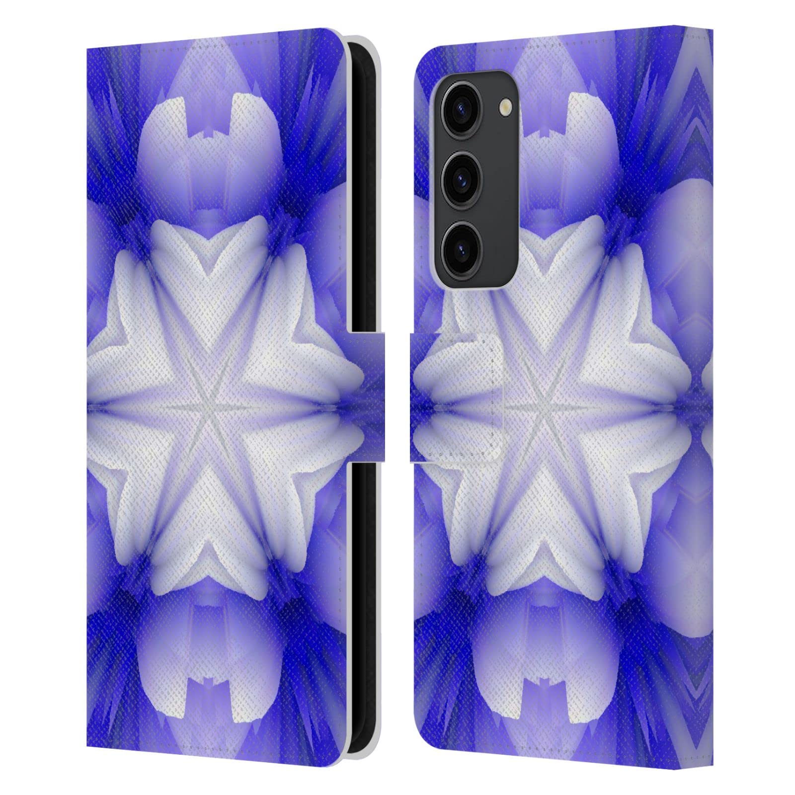 Étui portefeuille en cuir premium Fleur Étoile pour Galaxy S23+ 5G