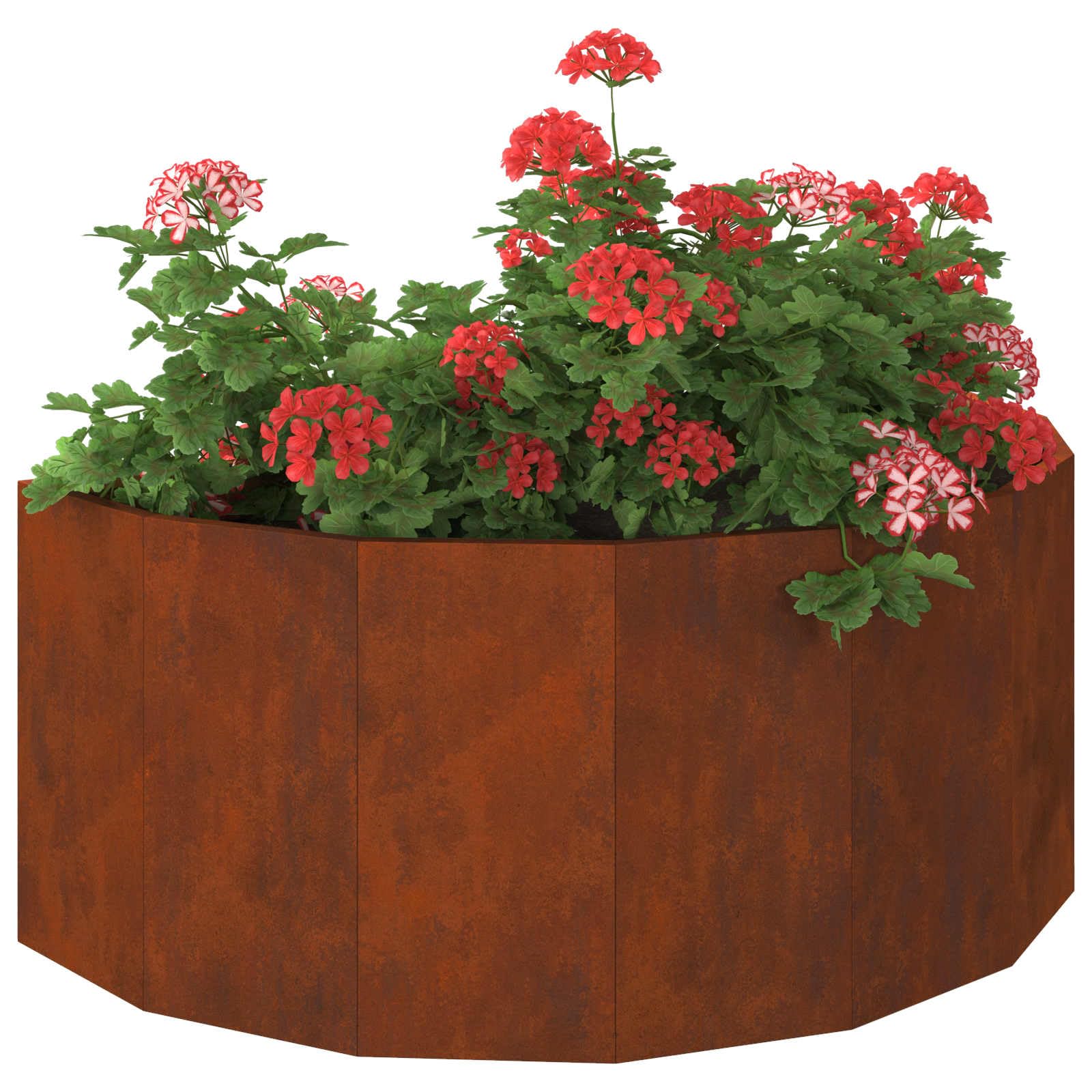 vidaXL Planter Rusty 90 x 45 x 35 cm Weathering Steel, Garden and Terrace, Durable Outdoor Planter, Decorative Container, Steel Holder, Greenhouse Pot, Floral Box, Yard Accent