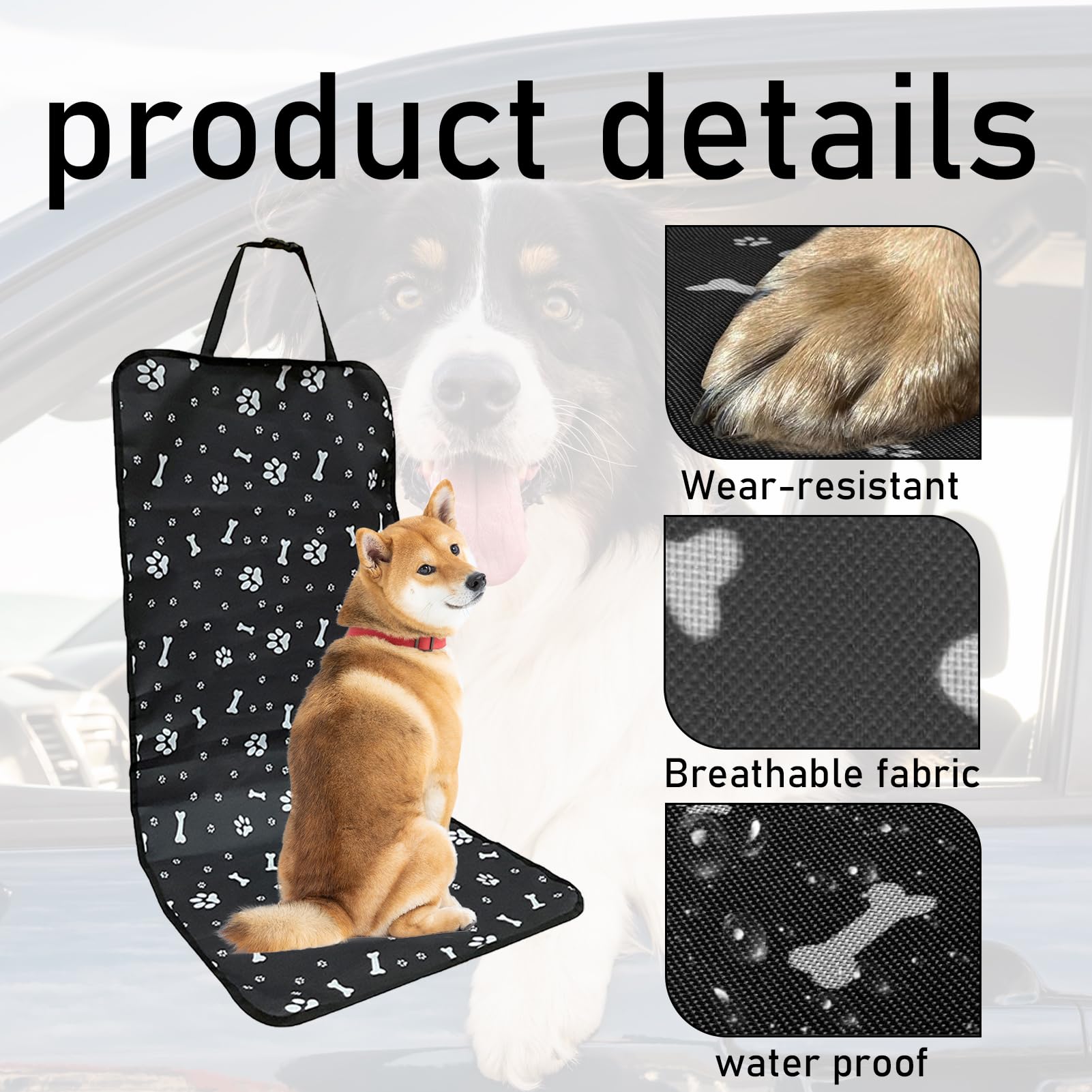 Cloudlink 1PC Dog Seat Cover Breathable Absorb Sweat and Heat Easy to Clean Seat Covers for Dogs Comfortable Wear Resistant Anti Dirty Seat Cover for Dogs for Dog Universal Fits Cars Trucks and Suvs - Image 3