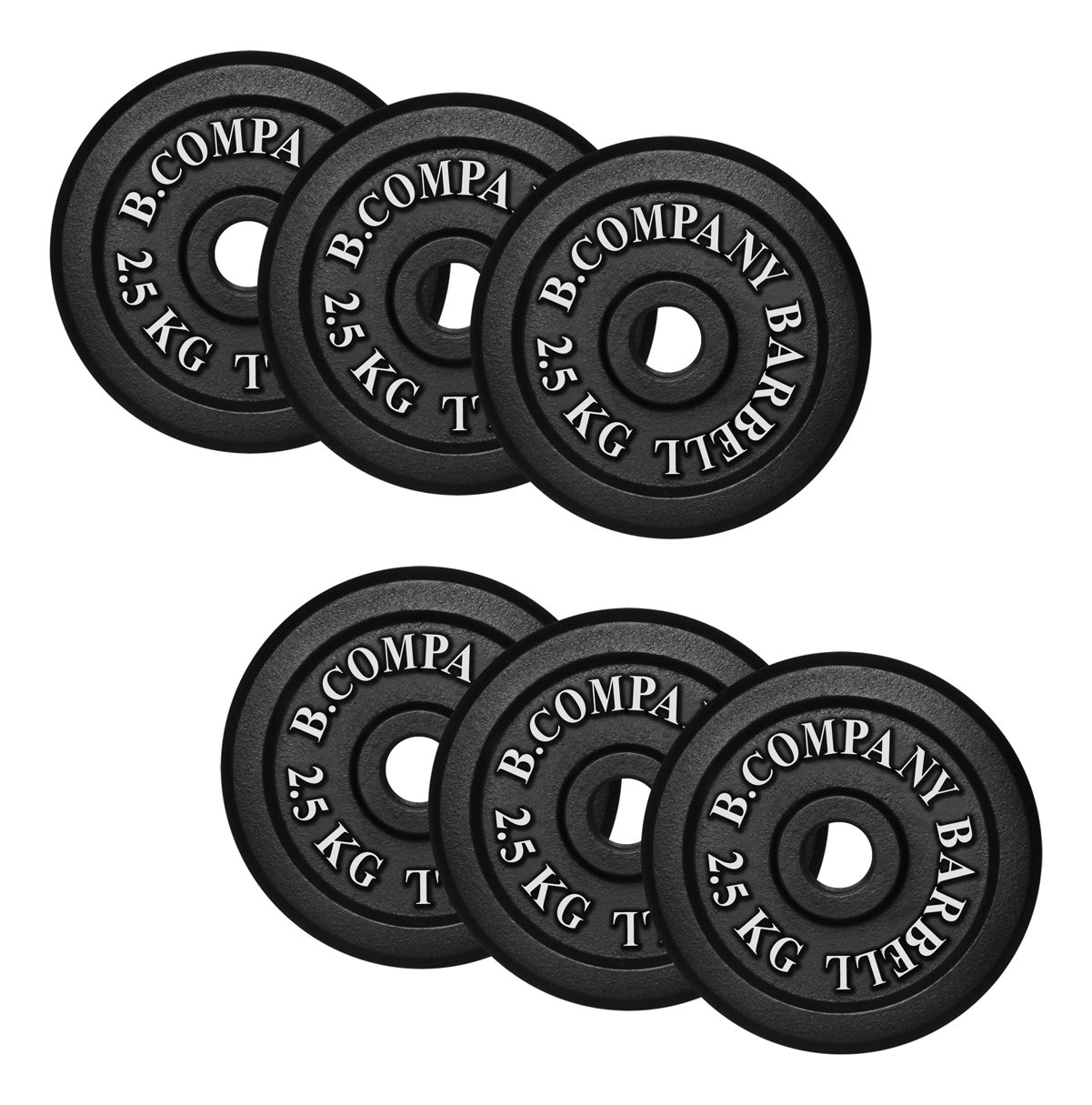 Bad Company Hantelscheiben aus Gusseisen I Gewichtsscheiben 30/31 mm für das Hanteltraining I 15 kg (6 x 2,5 kg)