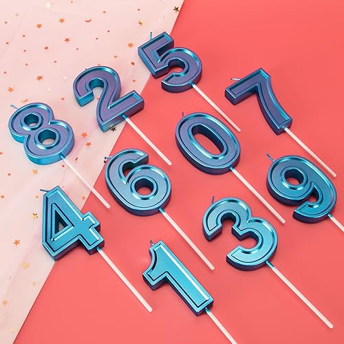 Miniatura 6 de UVTQSSP Velas azules de gran tamaño de 394 pulgadas velas de feliz cumpleaños decoración de pasteles con purpurina para fiestas bodas aniversarios
