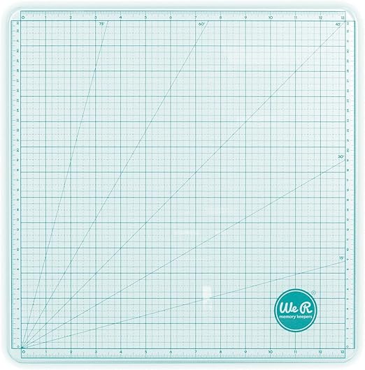 We R Memory Keepers Glass Cutting Mat, White, Sturdy Craft Work Surface, Easy Cleanup, Measuring, Draw Straight Lines, Good for Polymer Clay, Ink, Paint, Card Making, Paper Cutting, and More