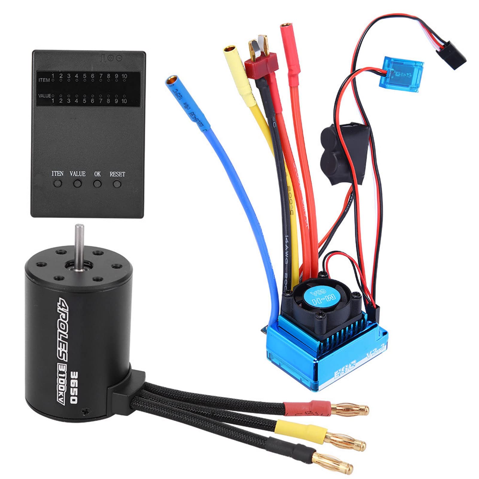 3650 3100KV Set di schede programma ESC Bless Motor, parte di ricambio per auto RC 1/10, prestazioni 45A 60A 80A 120A Bless ESC con 50000, y l per aggiornamento auto RC (60A)