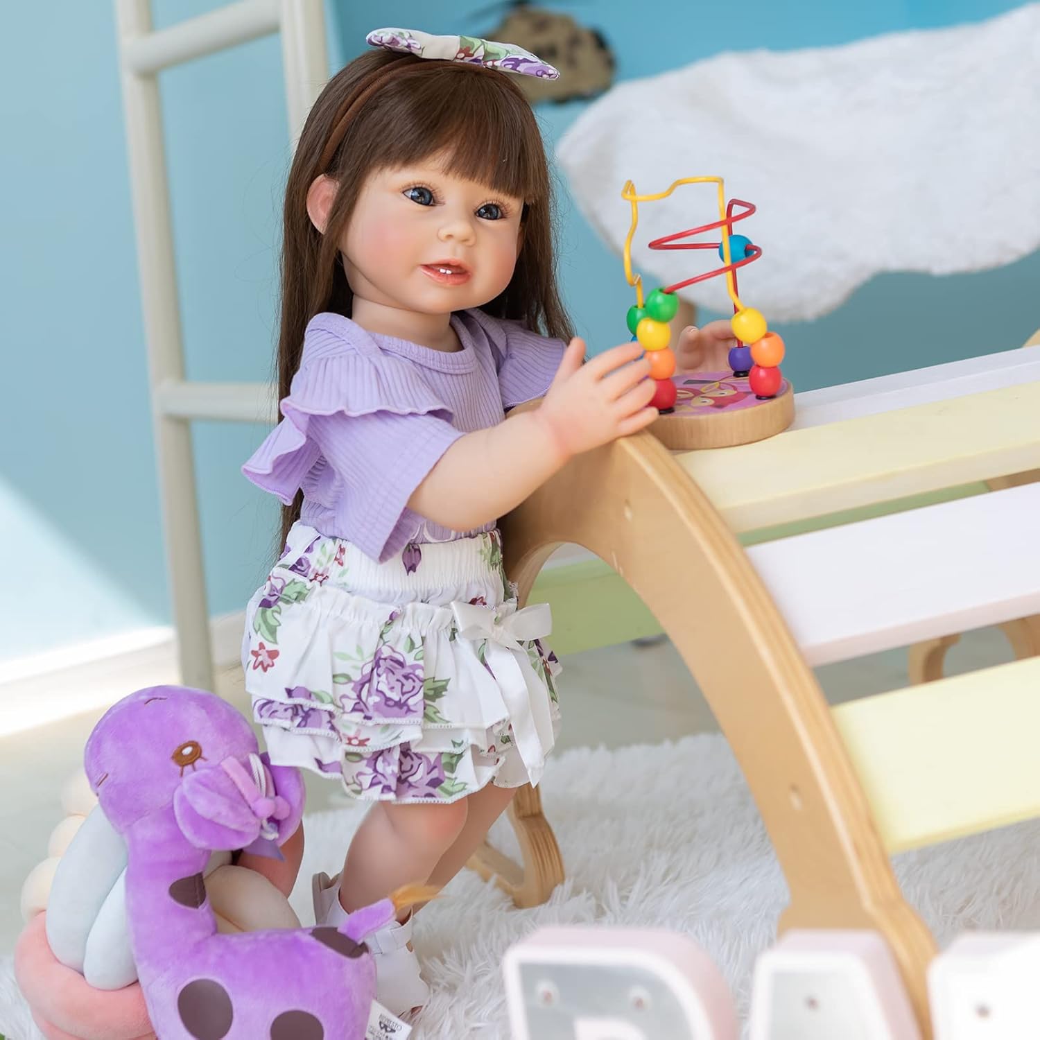 RXDOLL 22 inch Realistic Doll Full Body Silicone Baby Girl Dolls Silicone Full Body Lifelike Babies Doll Lifelike Reborn Baby Dolls That Look Real for Girls Gifts
