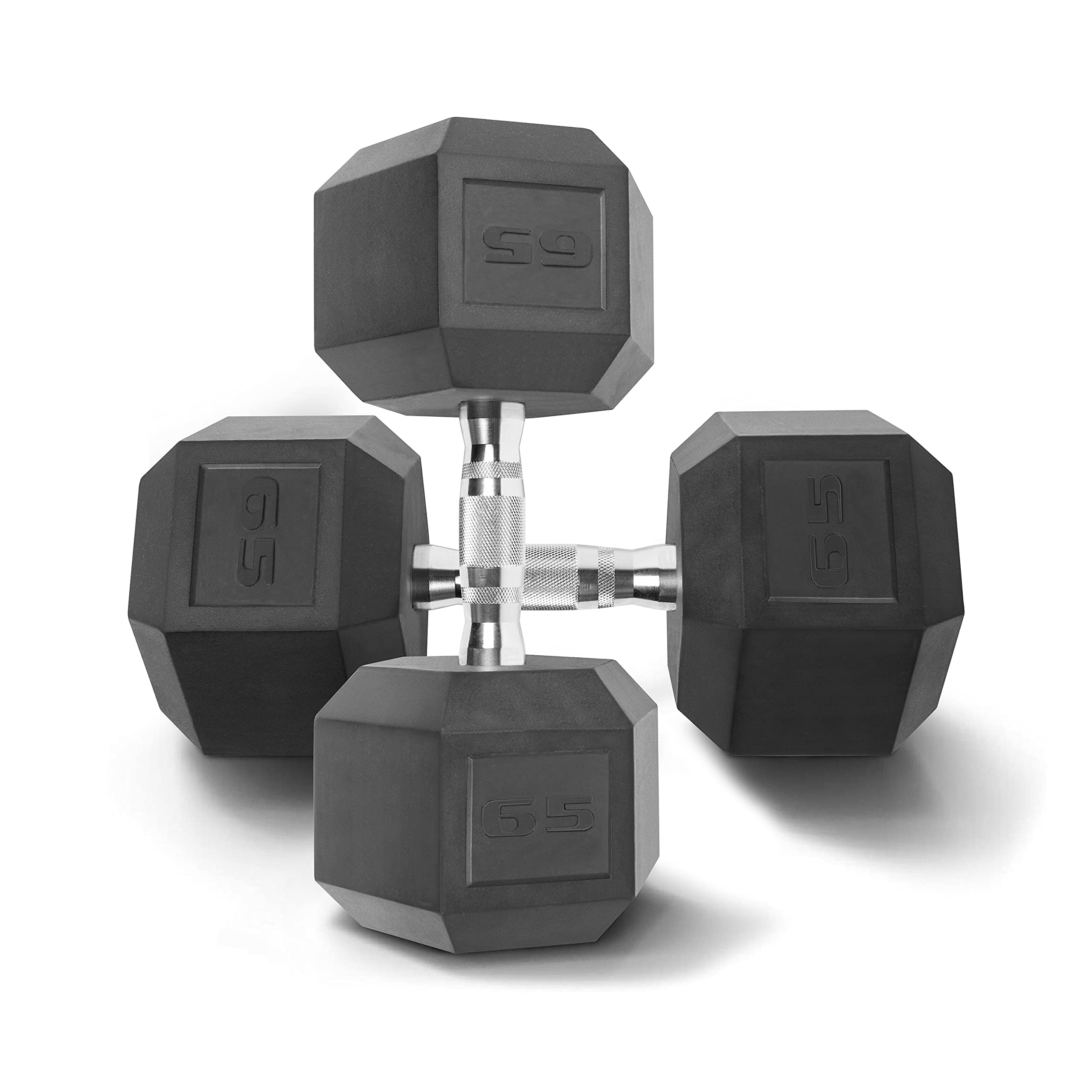 WF Athletic Supply Rubber Coated Dumbbells