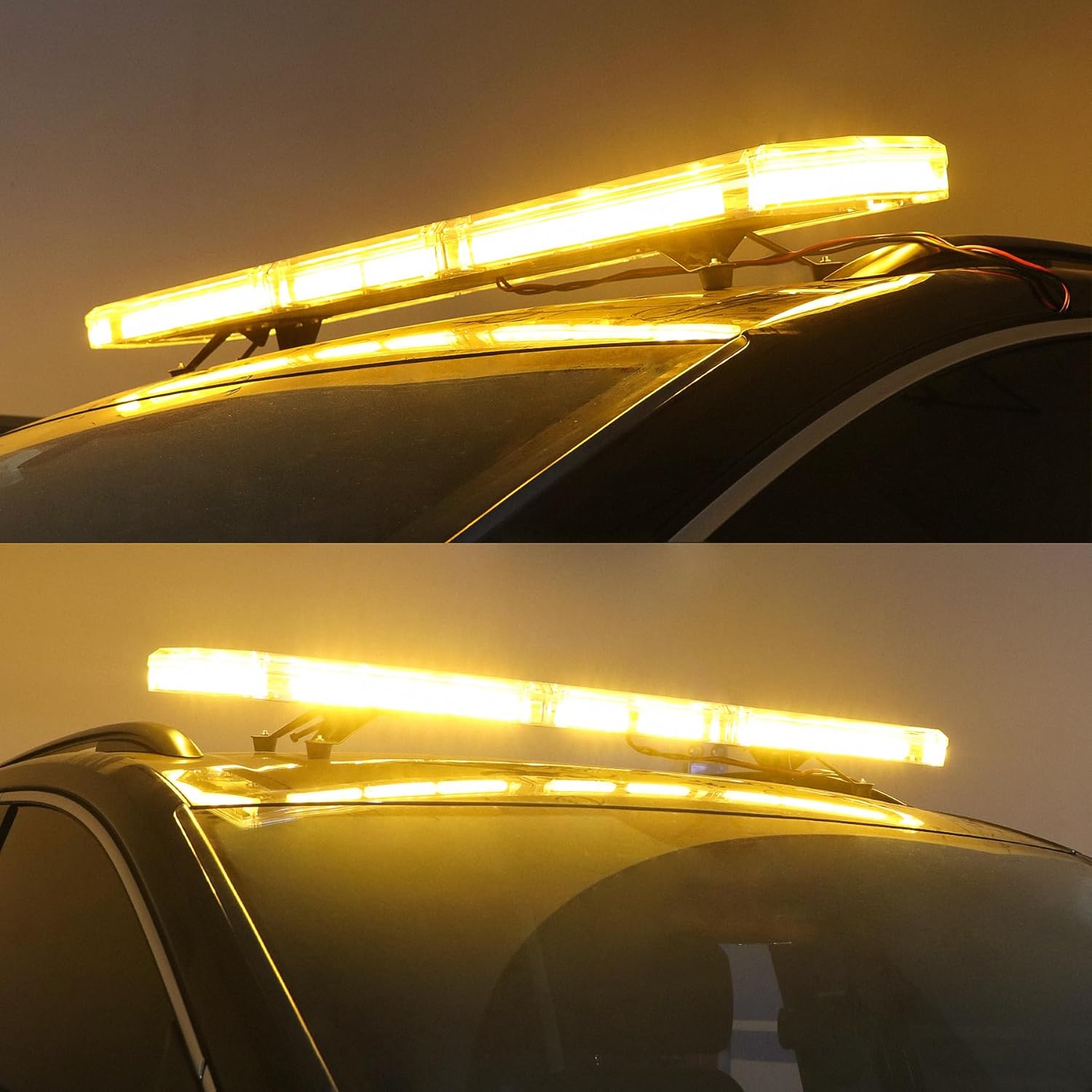 48 Inch 88 LED Amber Emergency Light Bar Super Bright Rooftop Strobe Lights Waterproof Hazard Warning Roof Top Flashing Light Bar for Tow Truck Construction Vehicle (Yellow, DC 12-24V)
