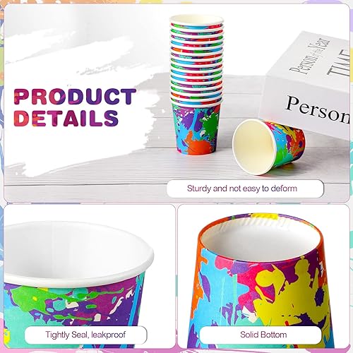 Miniatura 3 de 500 vasos de papel para artistas vasos de papel desechables de neón vasos de baño de arte para enjuague bucal vasos de papel de color mini