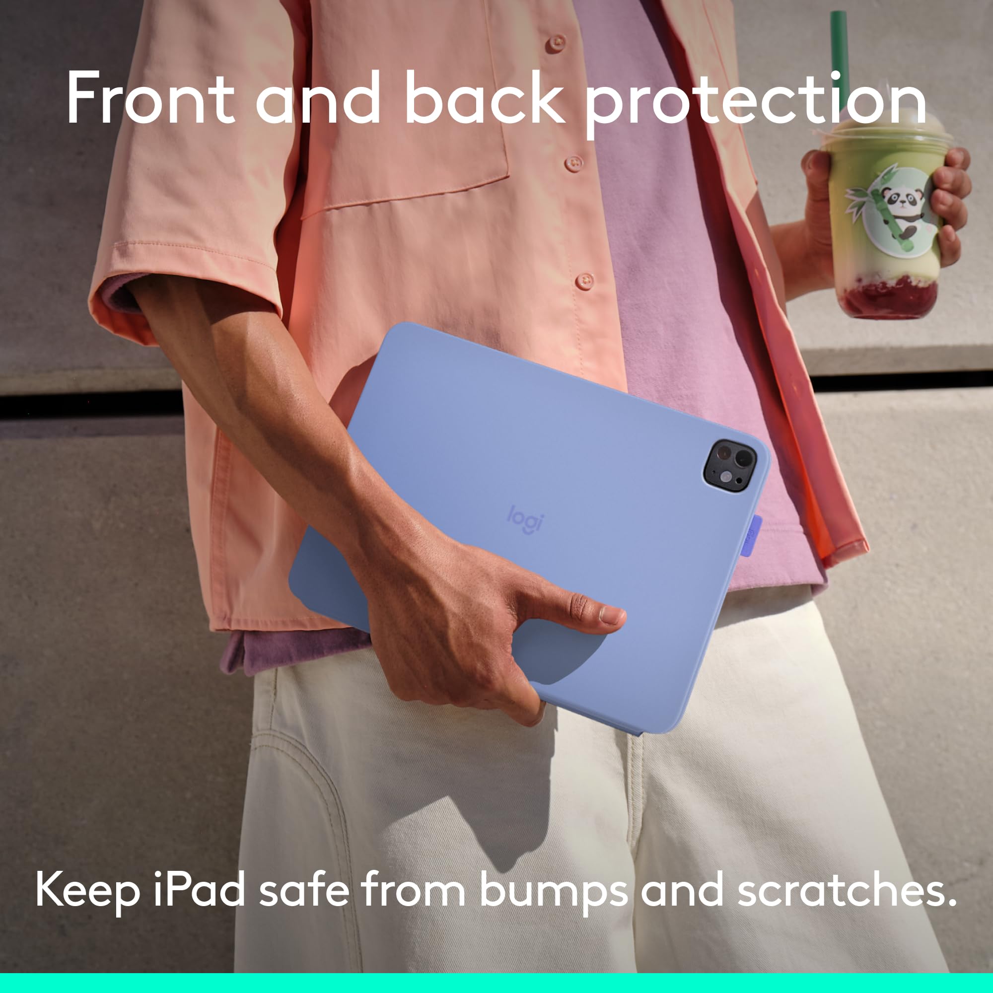 Logitech Flip Folio, Keyboard Case for iPad Pro 11-inch (M4 & M5) & iPad Air 11-inch (M2 & M3)(5th Gen - 2024) - Protective & Stowable Bluetooth Keyboard Case, Multi-Device - Lilac