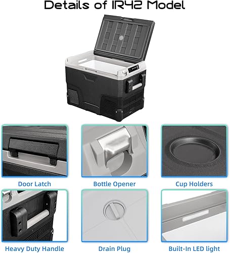 Miniatura 3 de Alpicool IR42 - Refrigerador portátil de 12 voltios para automóvil, 42 cuartos de galón, congelador de enfriamiento rápido para pesca, campamento,