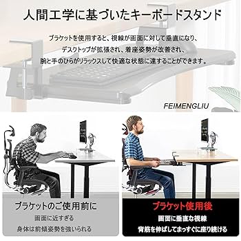 【頑丈なCクランプ】PCキーボードスライダー 後付け キーボードトレイ ホワイト Amazon | NearHub キーボードトレイ スライド式 C型クランプ式