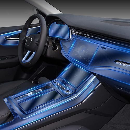 GZGZ Película protectora de TPU transparente para consola central interior del automóvil, para Audi Q7 Q8 2019-2022