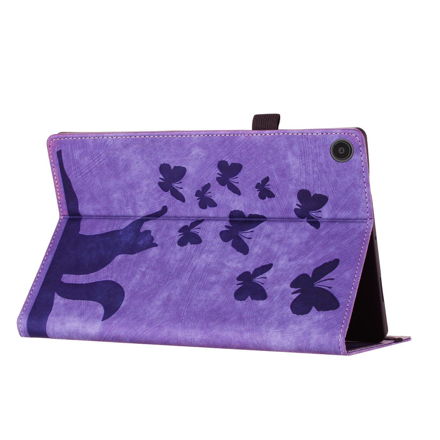 Custodia protettiva per tablet PC compatibile con Kindle Fire HD 8 custodia (7a/8a generazione, versione 2016/2017/2018) custodia protettiva pieghevole in rilievo custodia protettiva antiurto in pelle