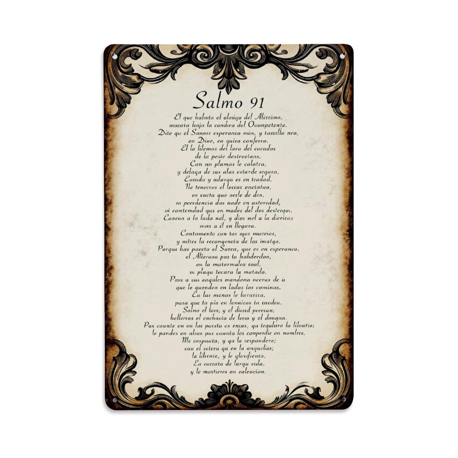 Enderetf Vintage Ornate Text Design Tin Sign Metal Poster, Home Bar Garage Man Cave Cafe Indoor & Outdoor Wall Decoration 8X12inches