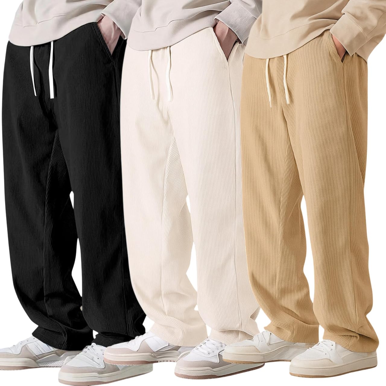 Men Mid Rise Poly Cotton Loose Fit Trouser || Korean Style Travel & Lounge Wear with Pockets-image-34