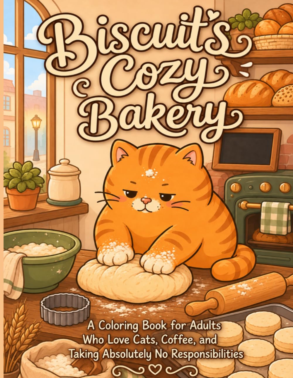 Biscuit's Cozy Bakery: An Adult Coloring Book with 50 Cozy Cat and Bakery Scenes for Relaxation and Stress Relief