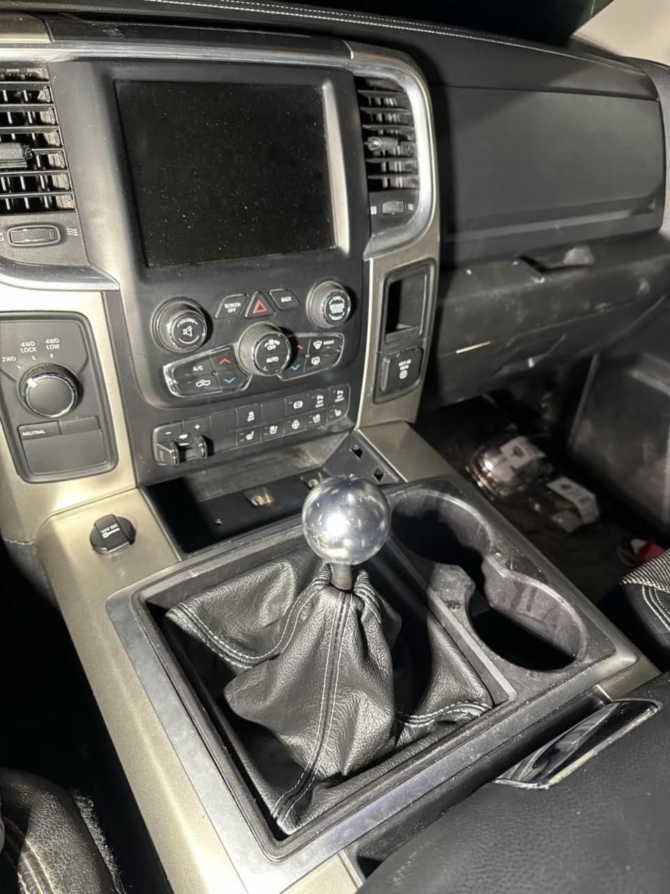 Leather Shifter Shift Boot Cover for G56 Transmissions Compatible with Dodge Ram 6.7l Cummins Fits 2005 2006 2007 2008 2009 2010 2011 2012 2013 2014 2015 2016 2017 2018 Models