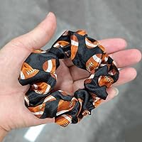 Vista 3 de Coleteros de fútbol negros elásticos deportivos para el cabello, bandas elásticas de seda para el cabello, accesorios para el cabello para mujeres