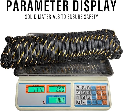 Miniatura 4 de Cuerda de polipropileno trenzada de diamante, mezcla de cuerda de nailon gruesa y resistente, cuerda de alta resistencia de 12 pulgada y 100 pies,