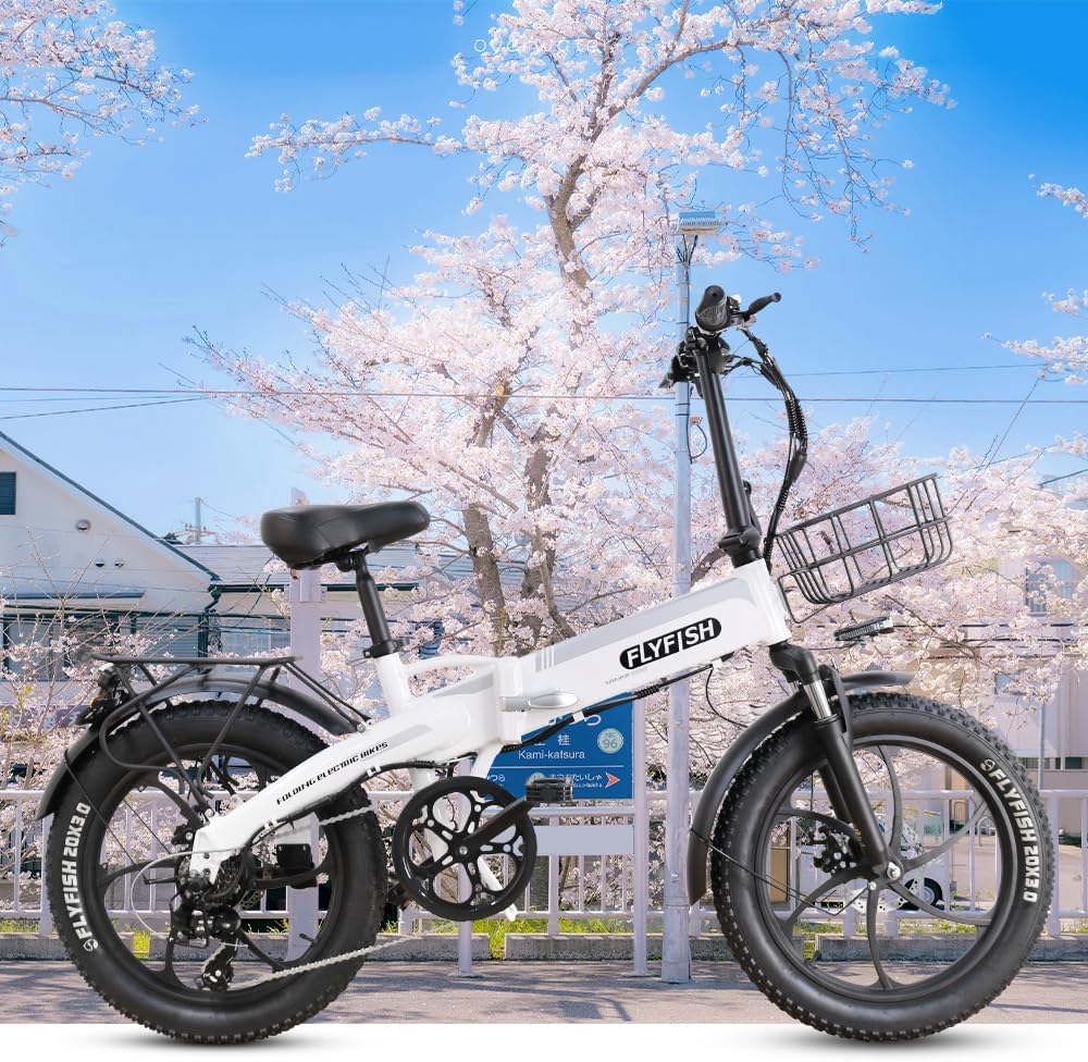 Electric Assisted Bicycle, Foldable, 20 Inches, Lightweight, Aluminum, Fat Bike, 20 Inches, Model Certified, Can Be Used in Cars, with Basket Included, Stylish, For Work or School Commutes