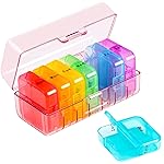Zoksi Weekly Pill Organizer 2 Times a Day, Pink 7 Day Am Pm Pill Box, Daily Am Pm Pill Organizer 7 Day, Portable Vitamin Pill Case, Weekly Pill Box for Fish Oils, Vitamin, Supplement
