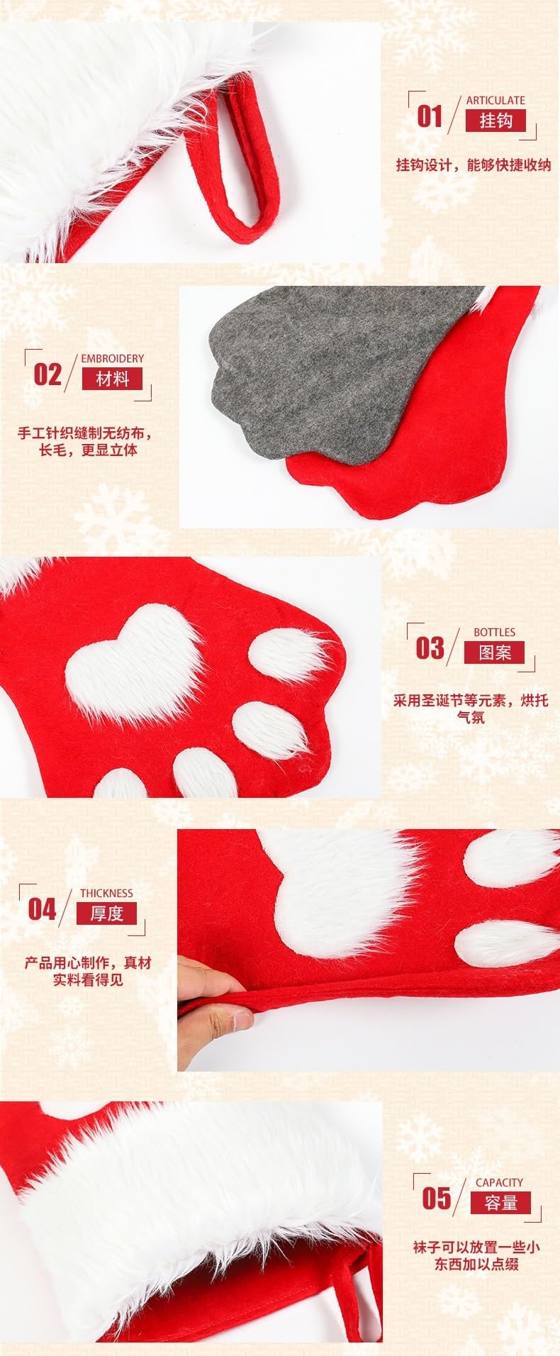 Calza Decorativa Per Natale Marca Forever Christmas Calza Di Natale Personalizzata Per CANE - Peluche Carino In Tela - Dimensioni 40 Cm - Consegna Gratuita Calza Iuta Poliestere - Foto 3