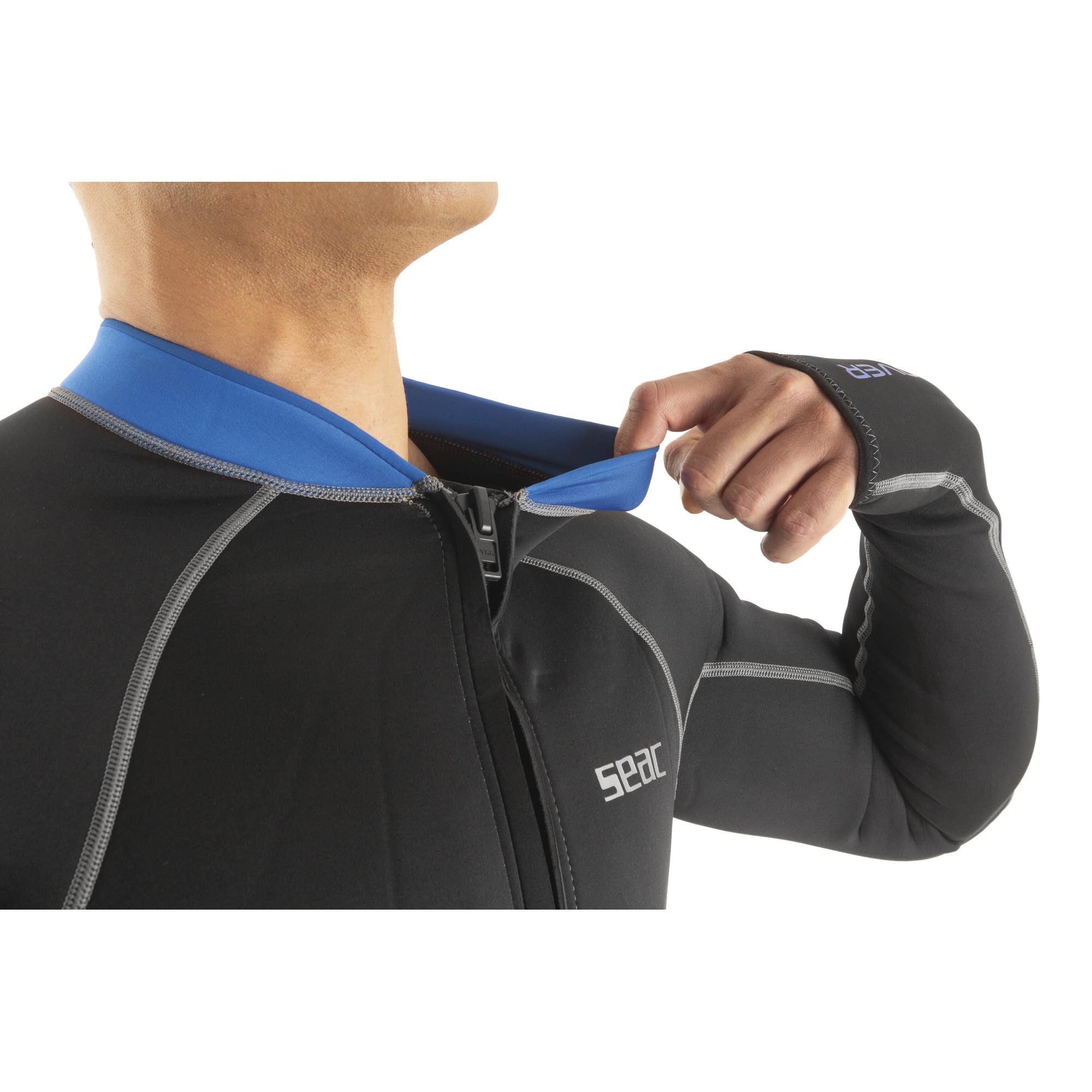SEAC Lover, Giacca in Neoprene Super Stretch a Manica lunga con Zip Frontale, per Snorkeling, Nuoto, Surf, Canoa e Sport Acquatici