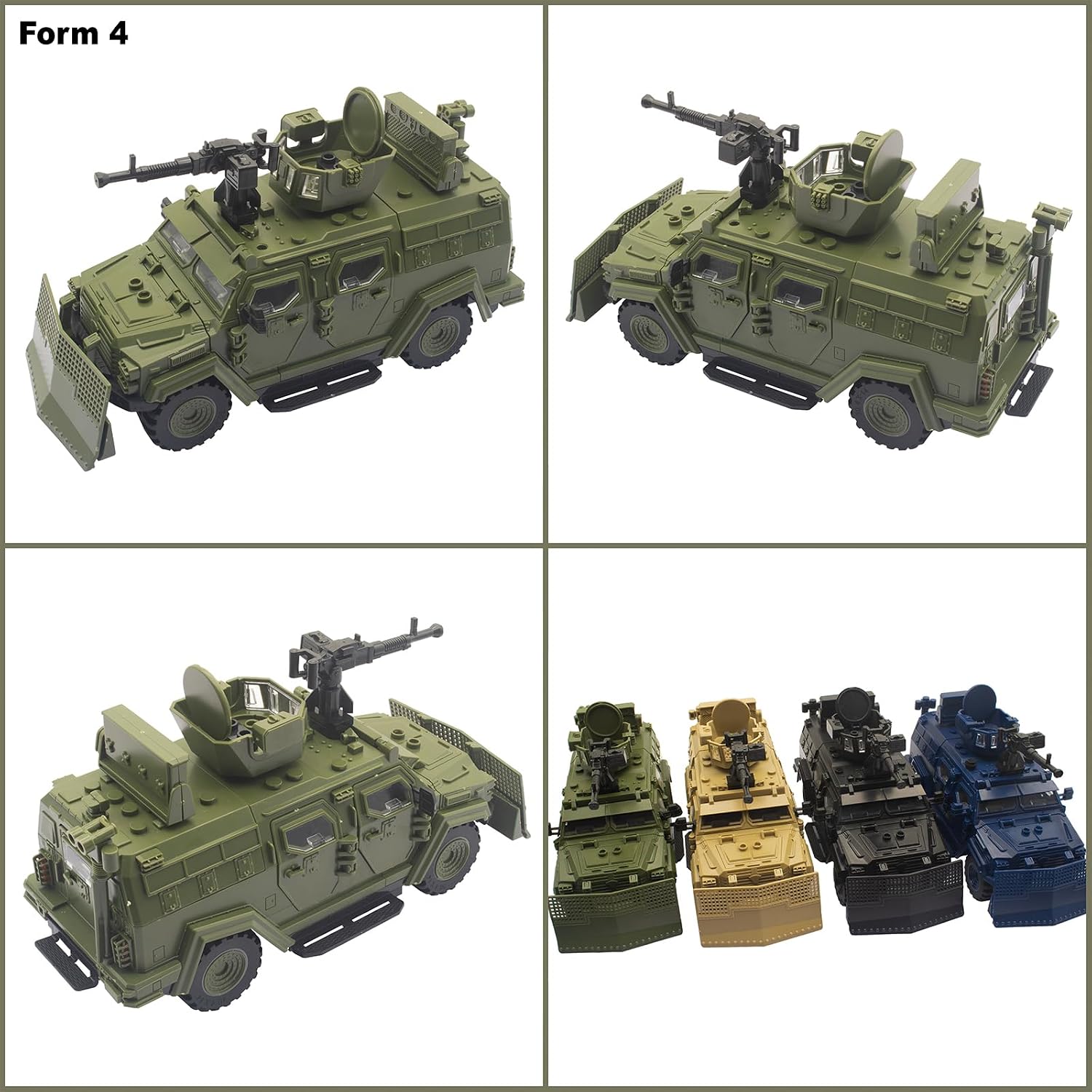 Military Vehicle Building Toy, Armored Vehicle Building Block Toy, Army Battle Brick, Military Car Model Toys for Age 6 7 8 9 10 11 12+, Accessories Compatible with Major Mini Figure (Green)