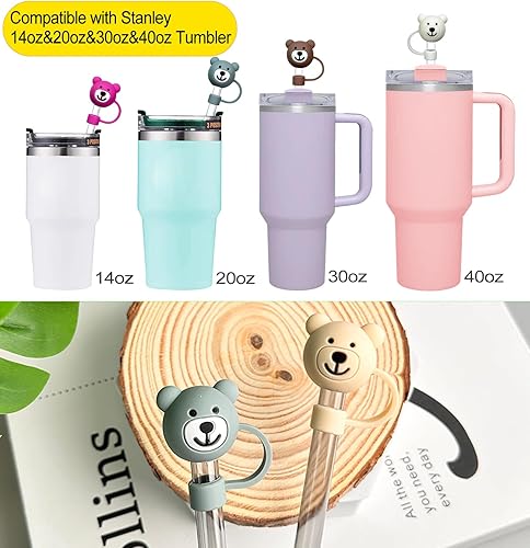 Miniatura 4 de Stanley - Paquete de 5 fundas de popote compatibles con vasos Stanley de 14 onzas, 20 onzas, 30 onzas y 40 onzas, tapas de silicona de grado