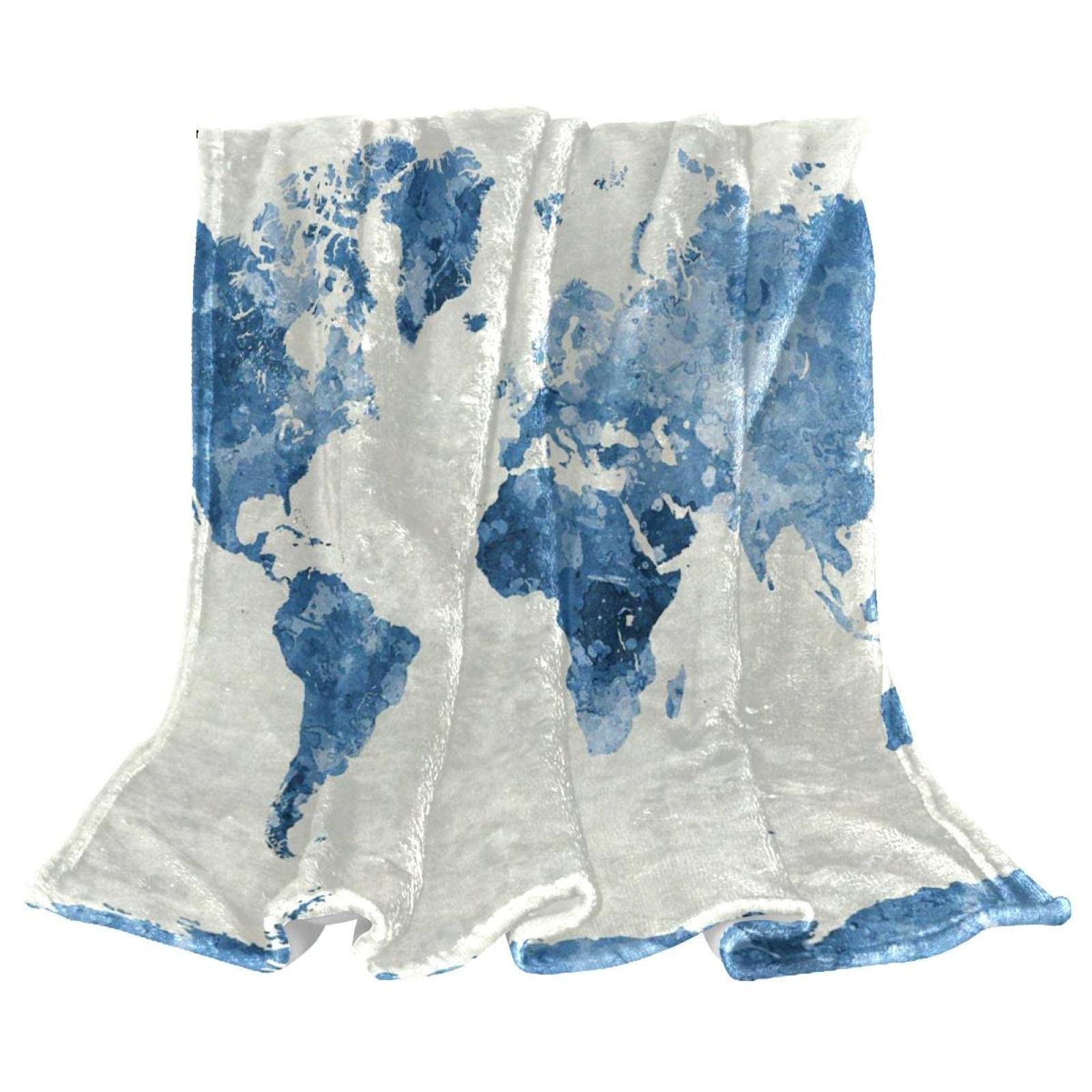 Couverture Polaire de Literie Bleue pour Canapé et Chambre