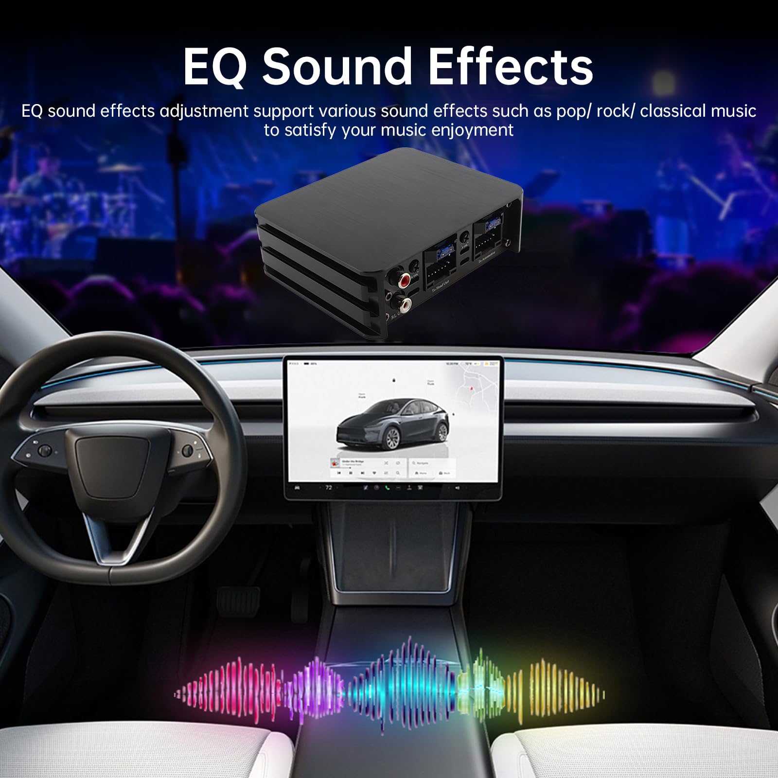 Amplificatore a 4 canali full-range, 4 canali 80W x 4 Classe A/B Modifica audio amplificatore di potenza processore audio digitale per lettore auto Android