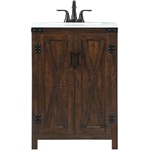 24 Single Bathroom Vanity, with Engineered Marble Top Soft-Close, Expresso
