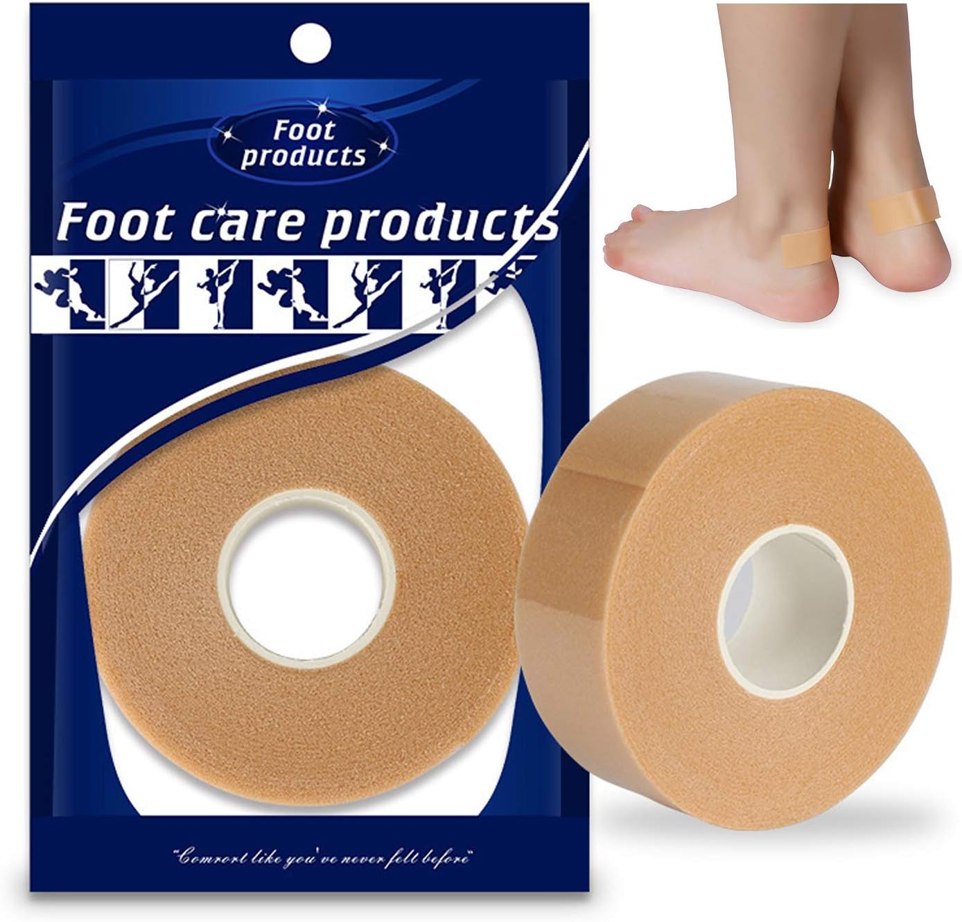 1 Roll 2.5cm x 500cm Foot Heel Ankles Wrist Tape, Waterproof Wear-Resistant Foam Anti-Slip Breathable Sticker, Prevent Blister High-Heeled Shoes Patch