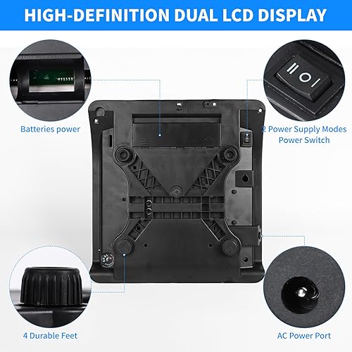 Miniatura 3 de CHENDY Báscula digital de precios comerciales de 88 lb40 kg, escala de cálculo de precios, báscula comercial para alimentos con pantalla LCD dual