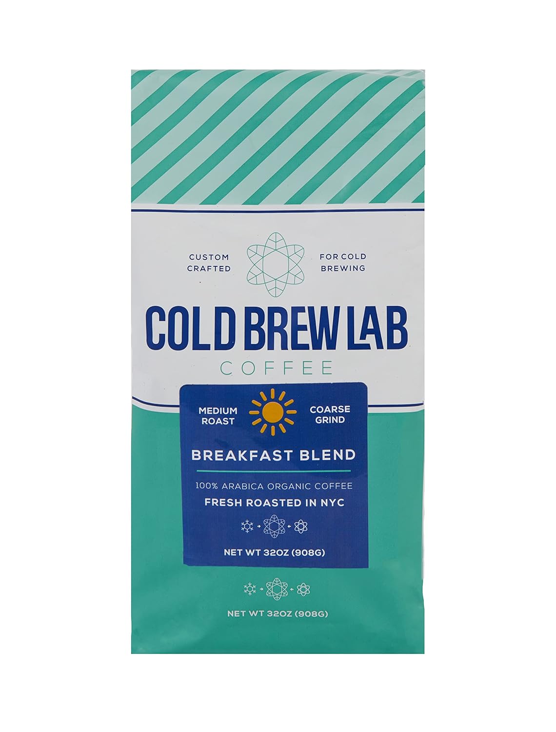 Cold Brew Organic Breakfast Blend Coffee, Coarse Ground, Medium Roast, 2 LB, for Cold Brewing & French Press