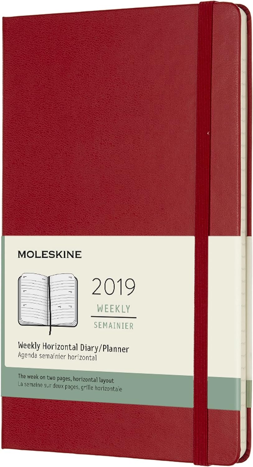 Moleskine 2019 Agenda Settimanale 12 Mesi, Orizzontale, Large