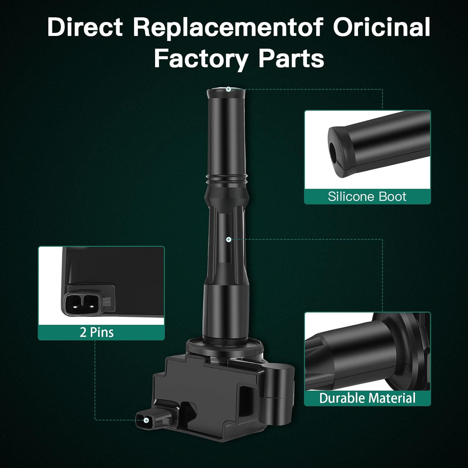 SCITOO 3 ignition coils with 6 iridium Spark Plugs for Toyota T100 for Tacoma 4Runner 2003-2004 V6 3.4L C1041 4503 UF156