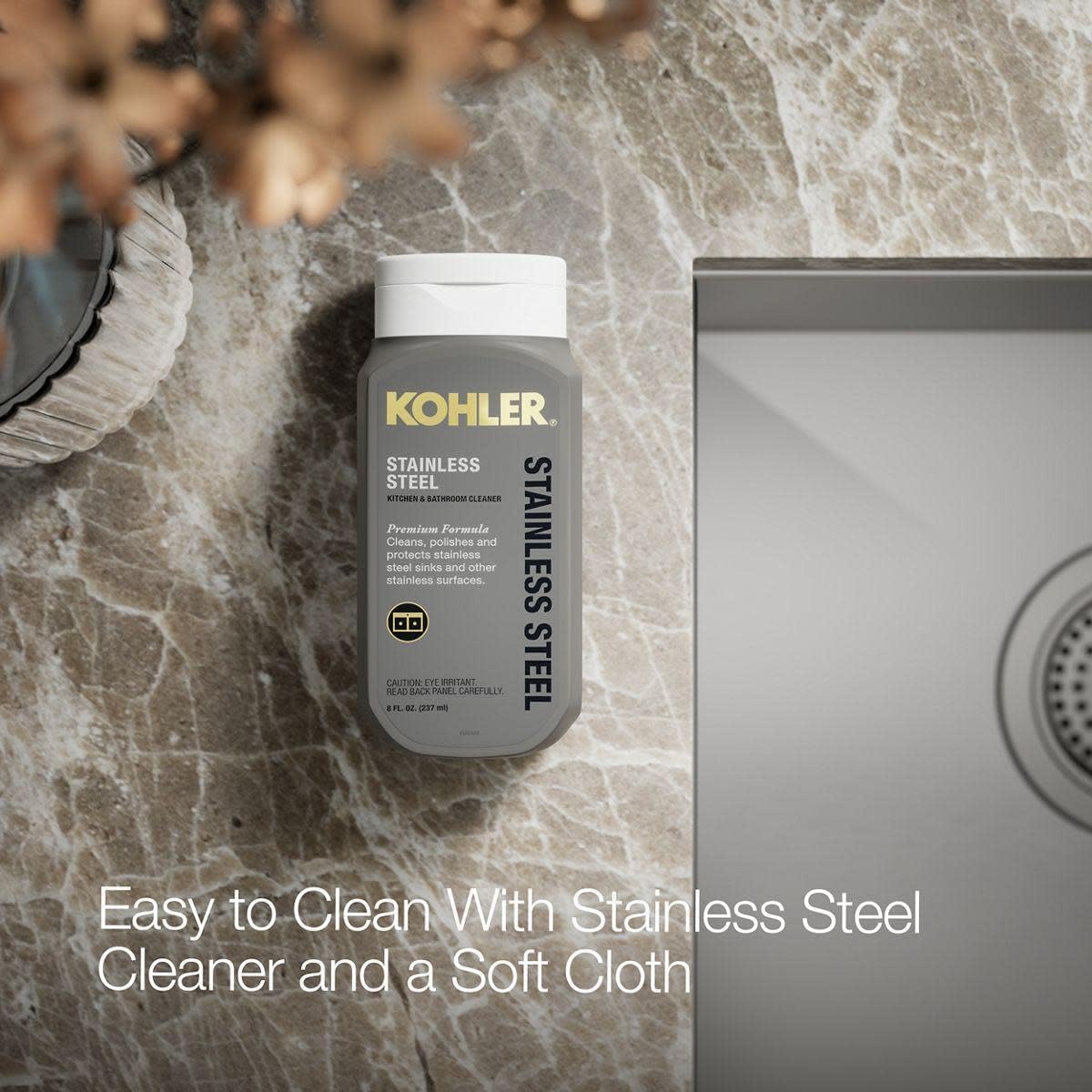 KOHLER Vault™ Stainless Steel 33" Double-Bowl Kitchen Sink with Single Faucet Hole, Drop-In or Undermount Kitchen Sinks Installation, 9 inch Bowl, K-3820-1-NA