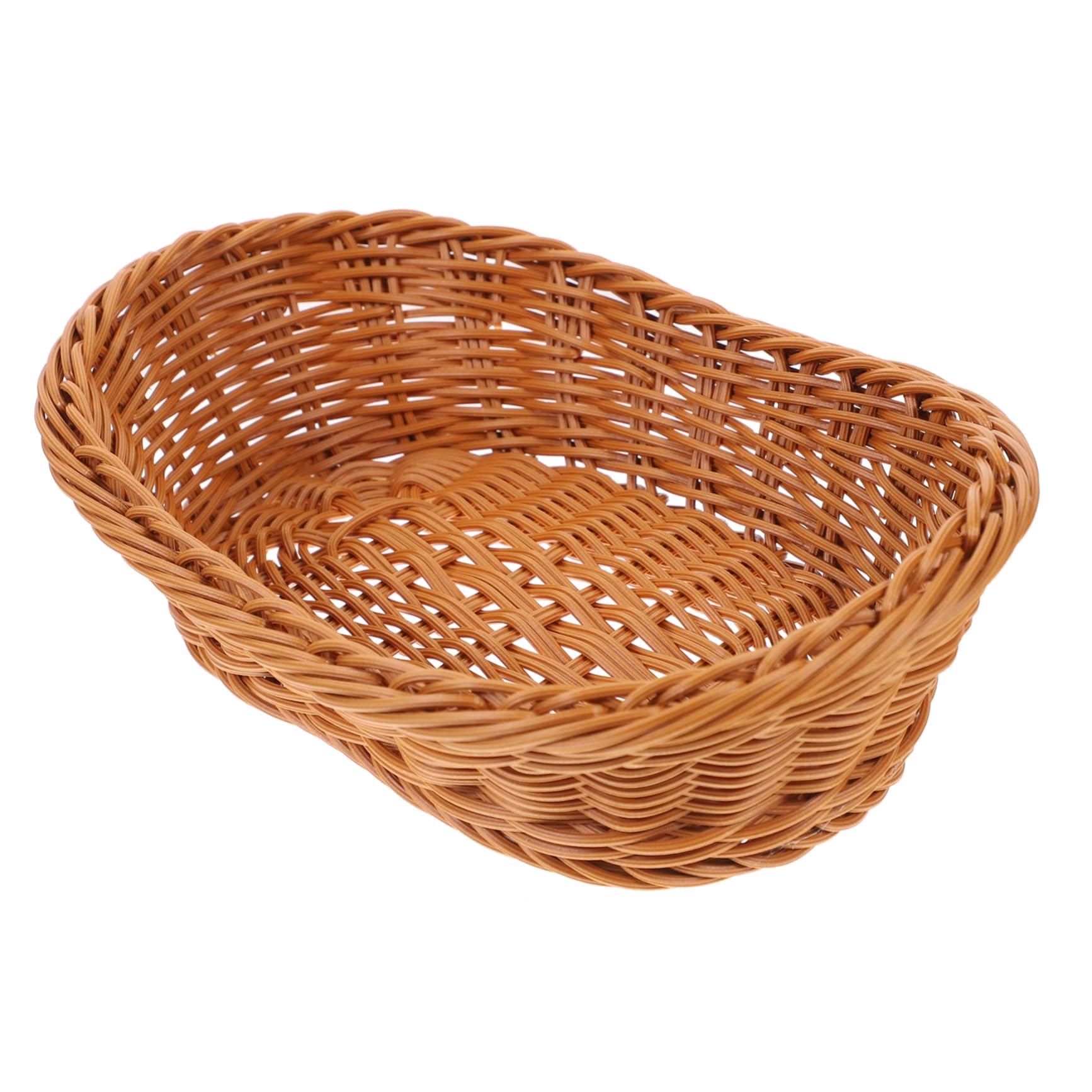 Cesta de almacenamiento tejida para pan y fruta con diseño de ratán imitación multiusos