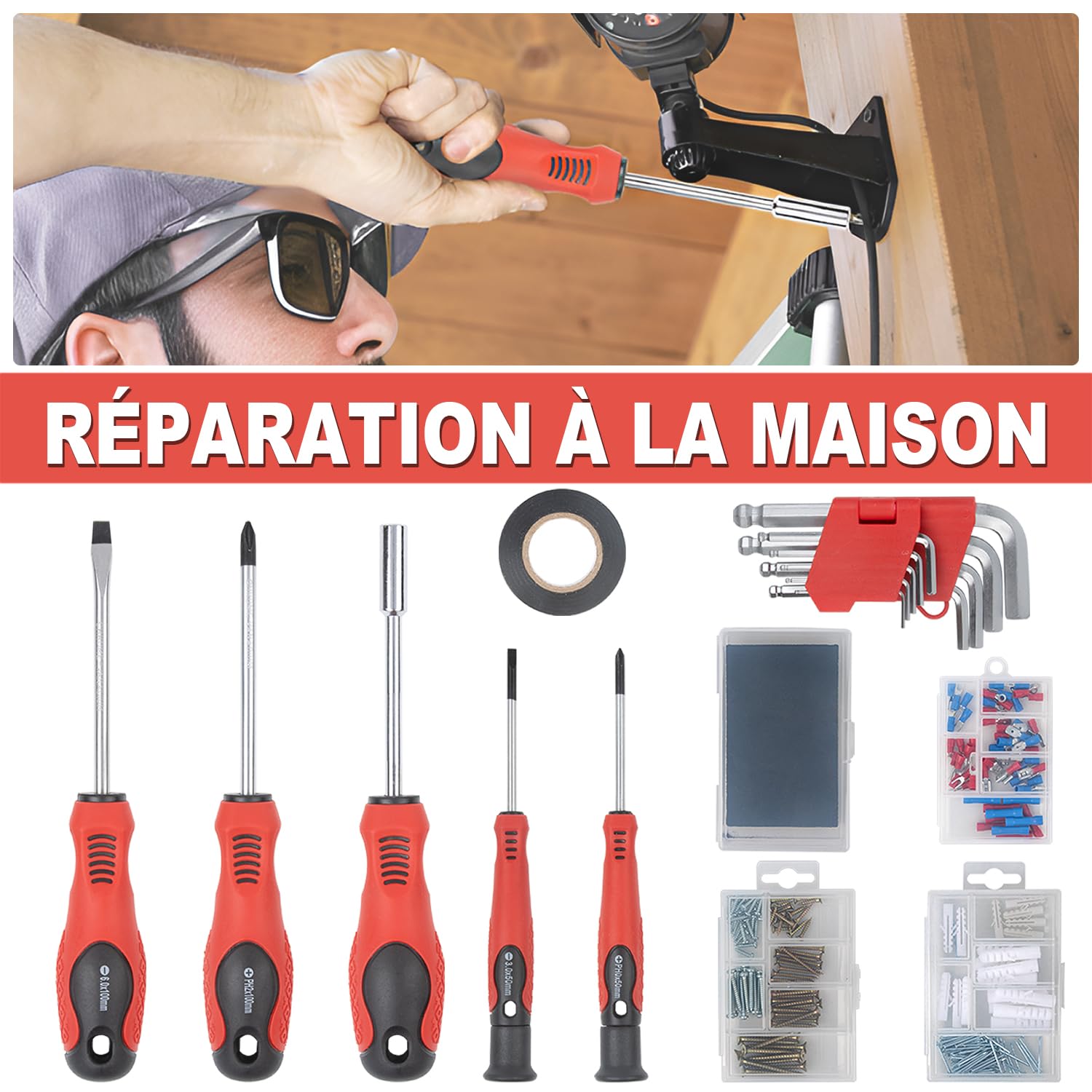 Eastvolt Kit D'outils Ménagers De 218 Pièces, Ensemble D'outils De Réparation Automobile, Kits D