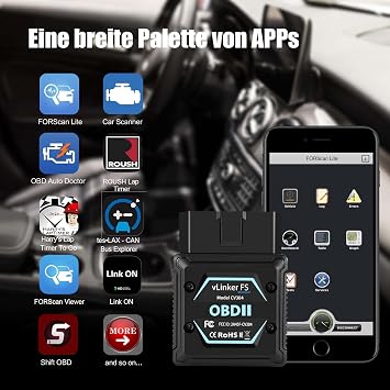 Vgate vLinker FS Bluetooth OBD2 Diagnostic Device OBD2 Bluetooth Adapter for iOS Android & Windows