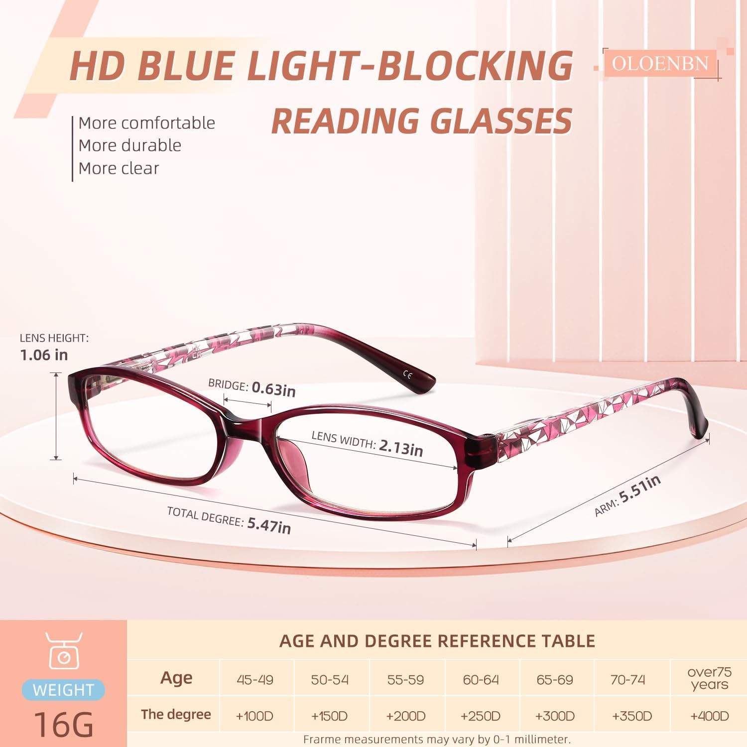 Reading Glasses for Women,6 Pack Blue Light Blocking Glasses for Women,Fashion Readers with Spring Hinge Eyeglasses - Image 3