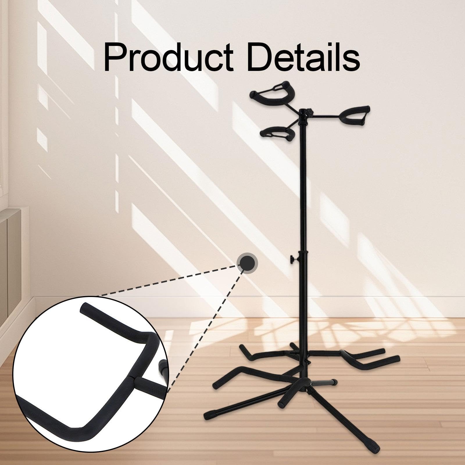 Generic Dreifacher Gitarrenständer, Höhenverstellbarer Gitarrenhalter für E Gitarren