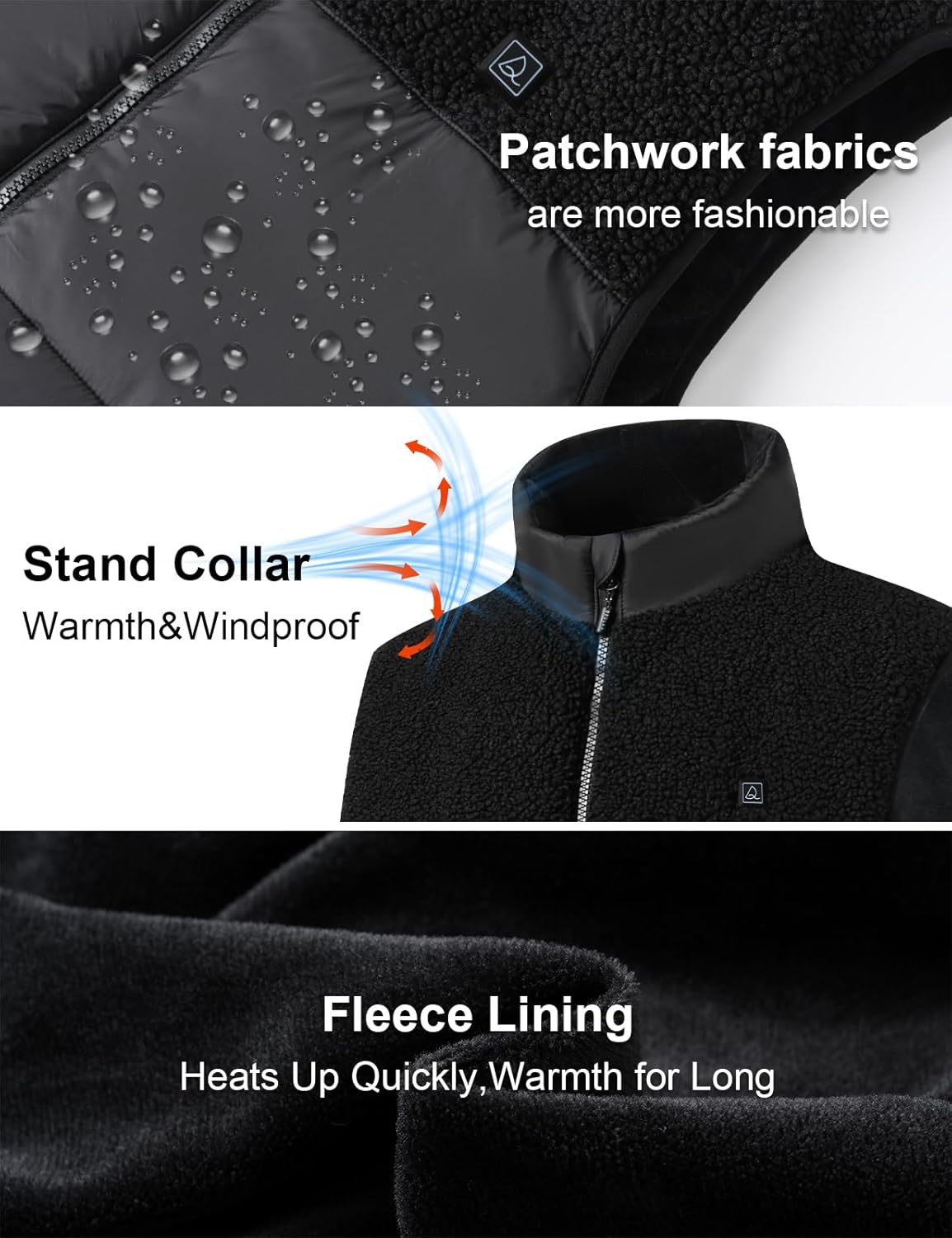 DEOLAX Men's Heated Vest with USB-C Rechargeable Battery Lightweight Waterpoor Soft Shell Quilted Heating Vest for Men - Image 6