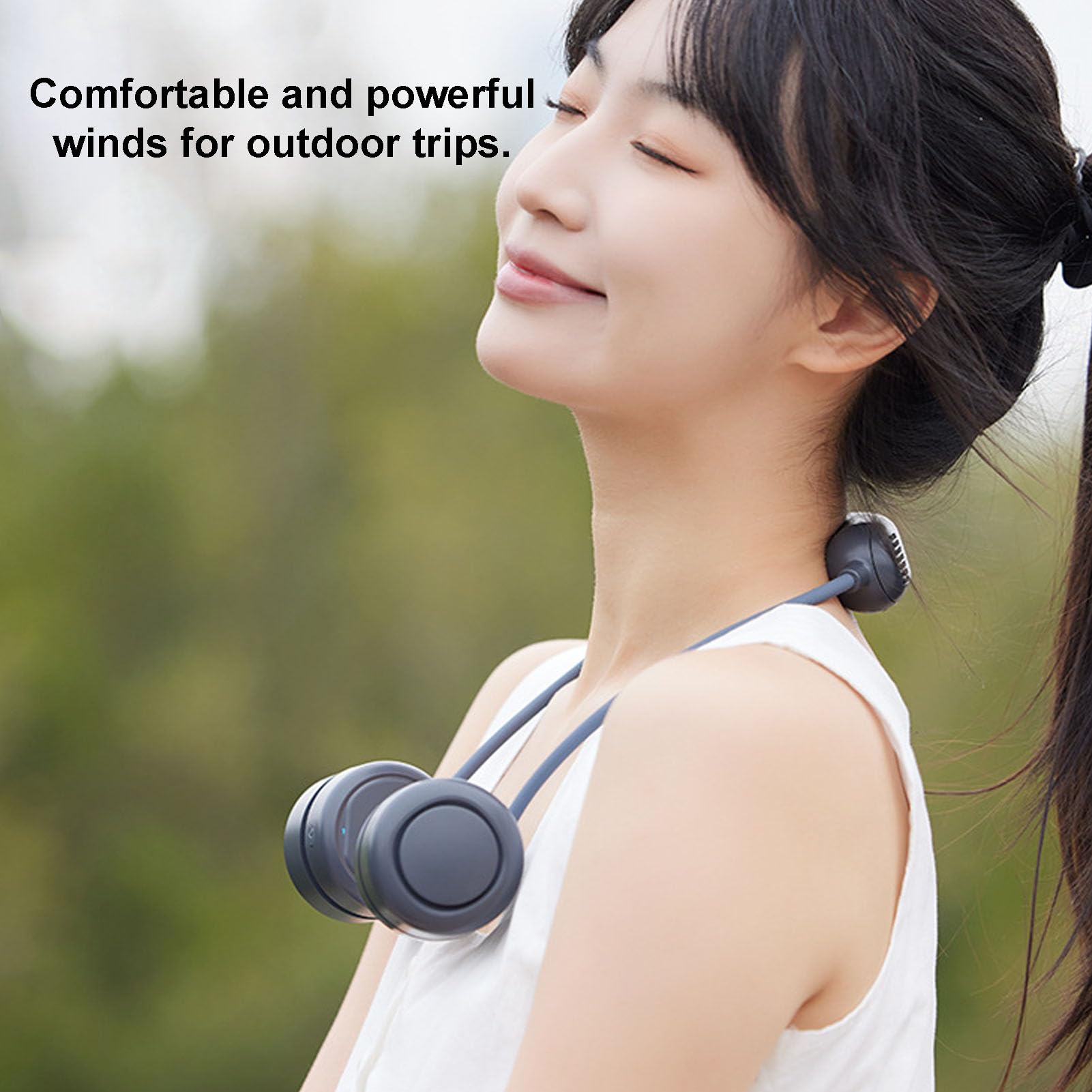 Zerodis Ventilatore da Collo Portatile, Silenzioso e Indossabile con Batteria, 3 velocità, Raffreddamento a Semiconduttore per Ufficio, Palestra, Viaggi e attività all'aperto. (BLACK)