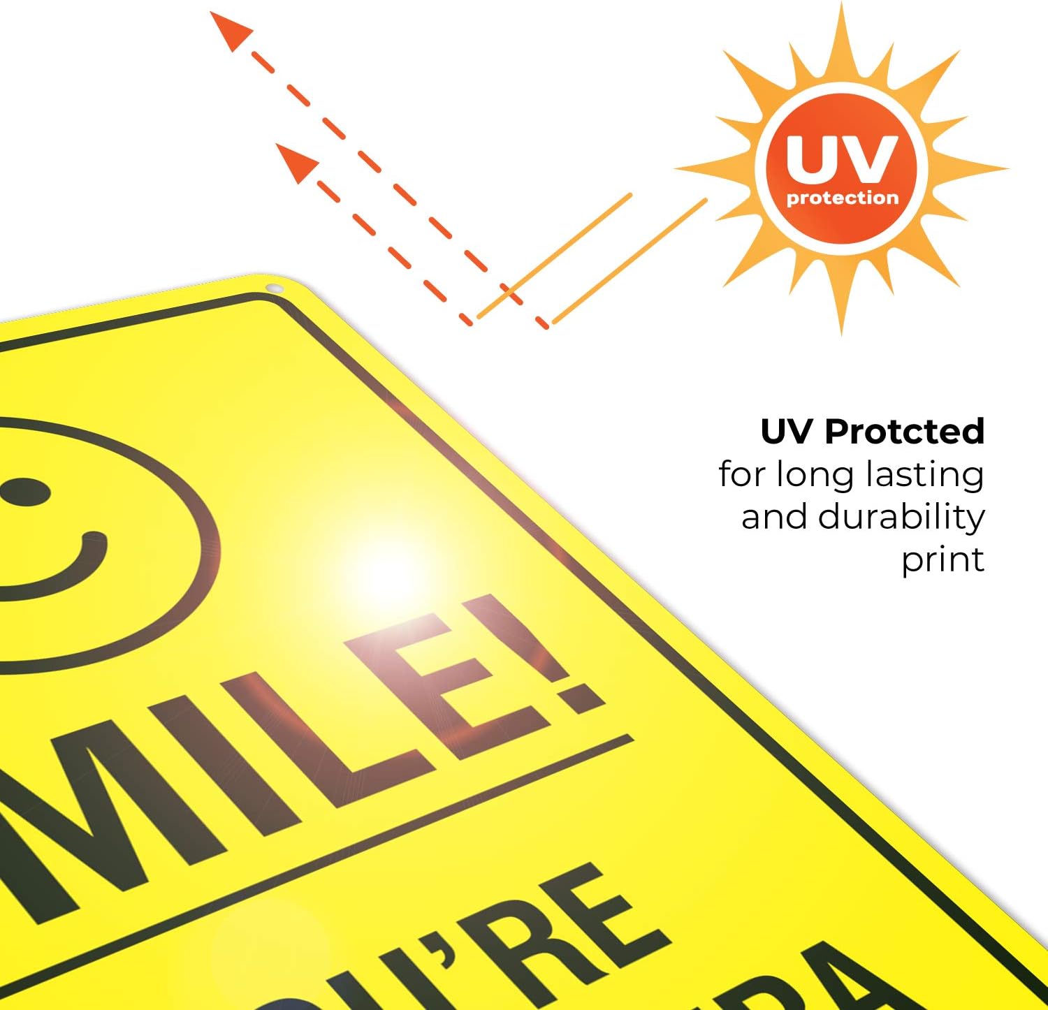 Smile You 're On Camera, Security Video Surveillance Sign, (Pack of 2) 10x14 Inches, Rust Free .040 Aluminum, Fade Resistant, Made in USA