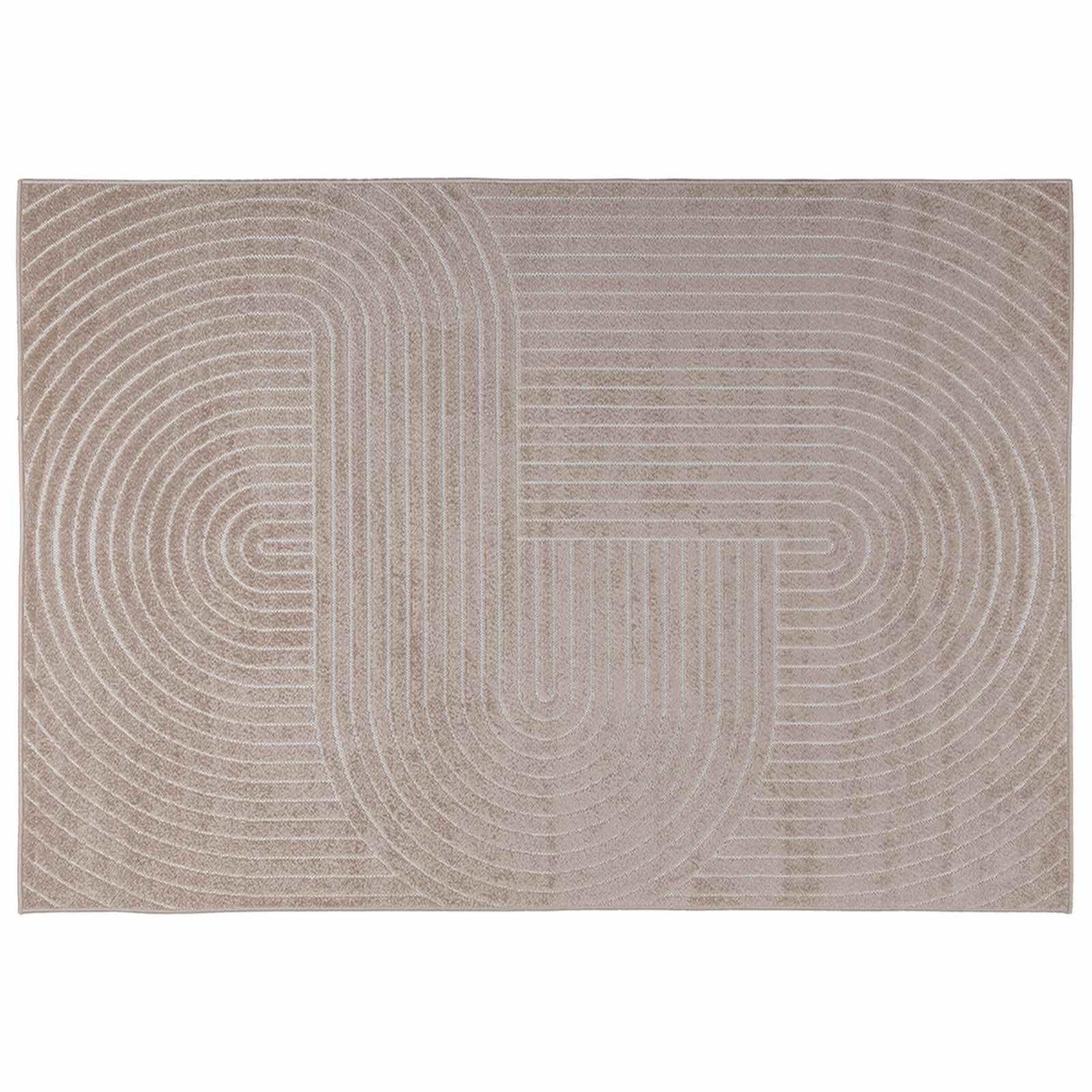 HUARTE Alfombra Beige 170 x 120 cm, Poliéster, Antideslizante, Lavable a máquina, para Interior y Exterior, Absorción de Ruido
